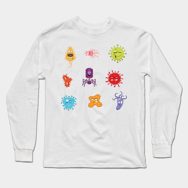 Funny Virus & Bacteria Long Sleeve T-Shirt by Acid_rain